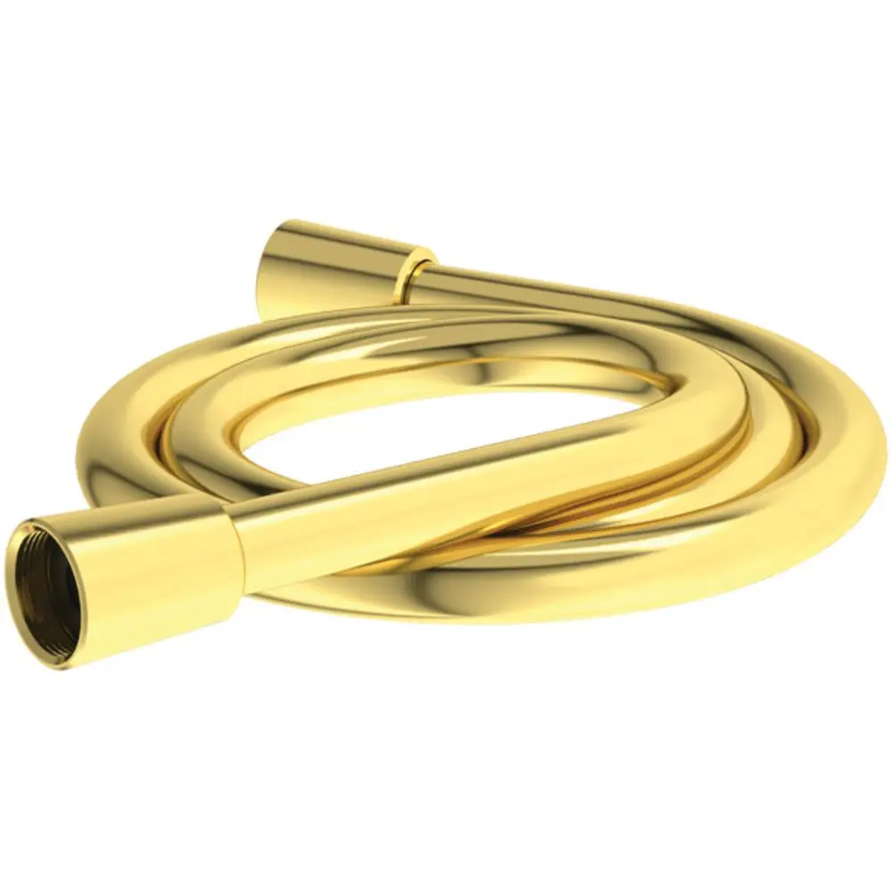 Brauseschlauch in goldener Farbe, gebogen, mit beiden Enden für den Anschluss, geeignet für Duschsysteme von Ideal Standard.